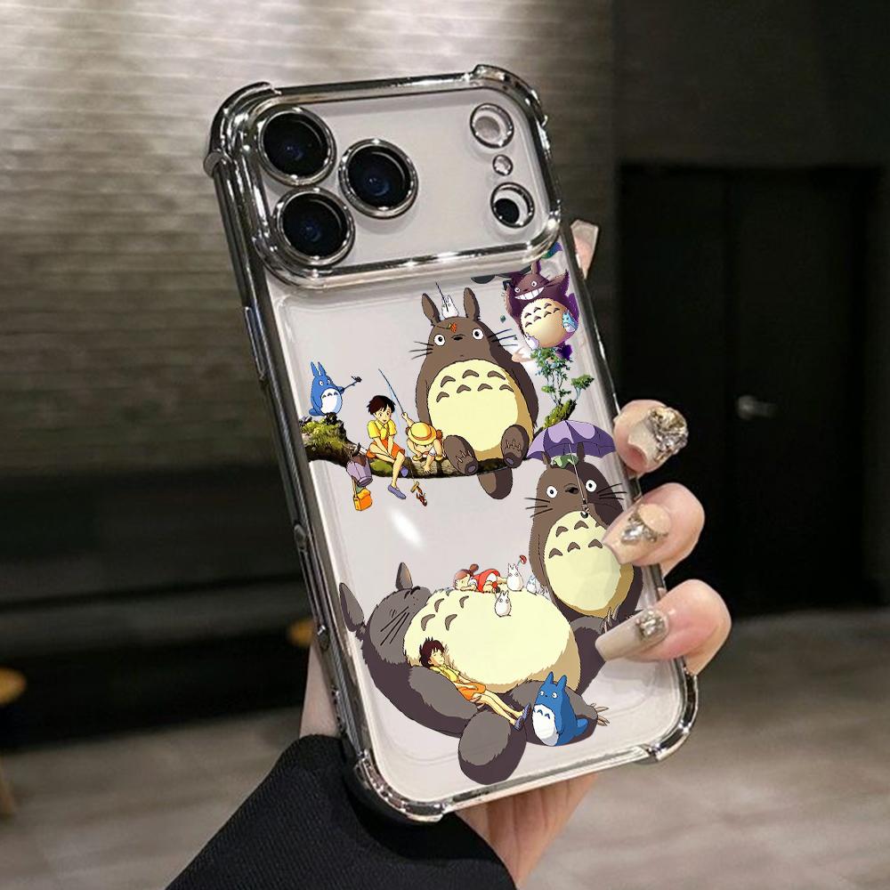 Милый Мультяшный Чехол для Телефона с Тоторо для Samsung Galaxy S26 S25 S24 S23 S22 S21 S20 FE Ultra Plus 5G Прозрачный Противоударный Чехол
