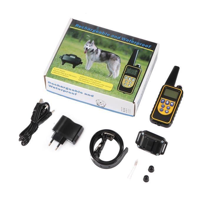Collier de Dressage Collier Anti-aboiement Etanche Télécommande 800M 99 niveaux de vibration pour Un Chien