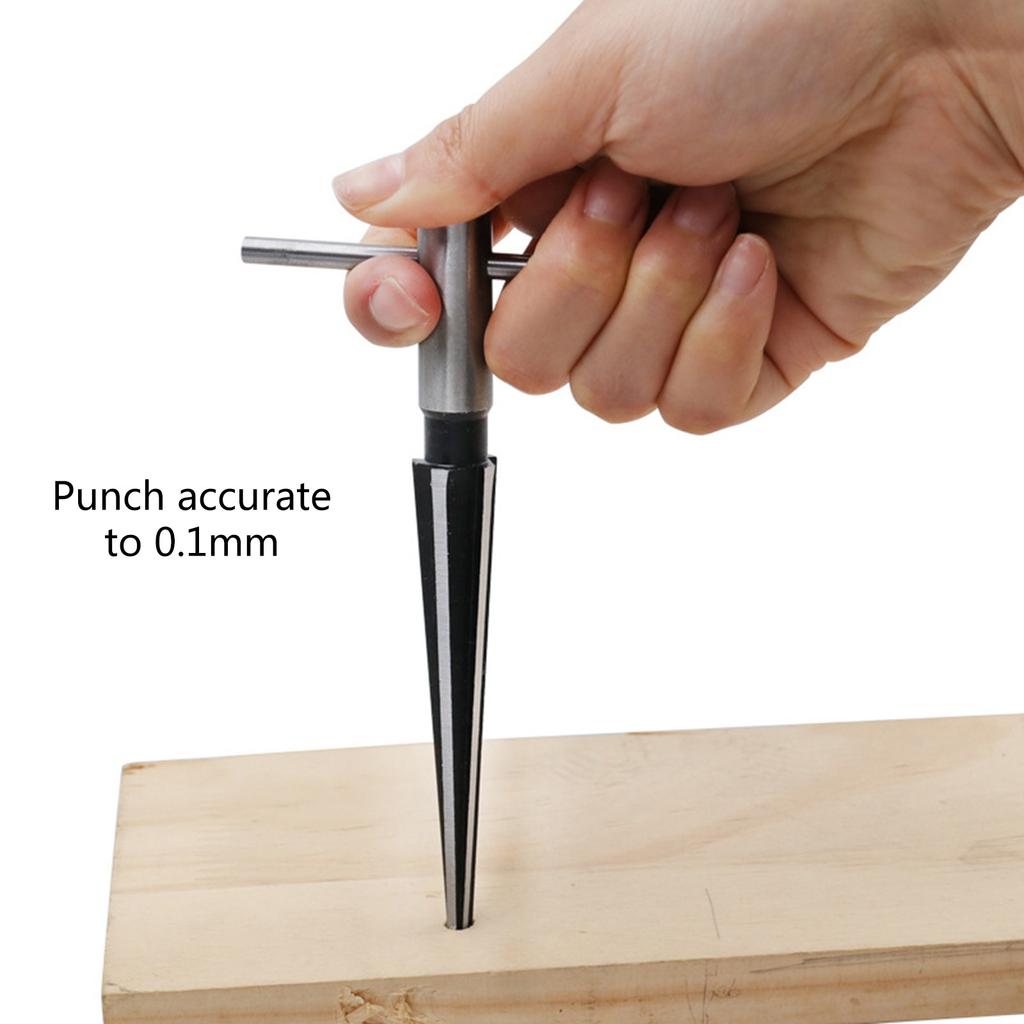 Universal 1/4'' Hex Shank Reamer T-Handle Taper Reamer Hand Tool For 3-13mm & 5-16mm Reaming for Woodworking