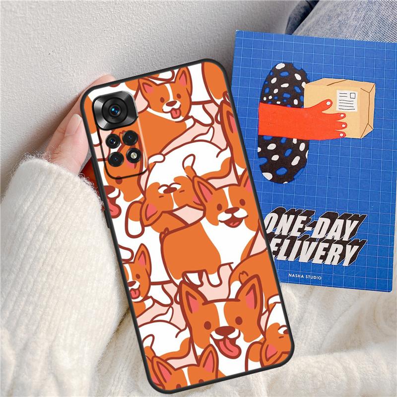 Cartoon Corgi Funda For Xiaomi Redmi Note 14 Pro 13 9 10 11 12 9S 10S 11S 12S Redmi 13C 10C 12C 14C Case