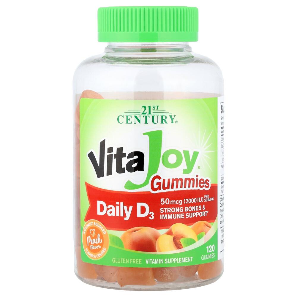 21st Century Sentry VitaJoy Daily D3 Peach 2000IU Gummies, 120 Count