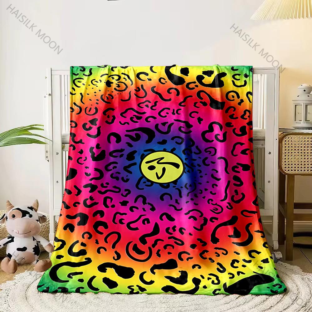 3D Colorful Leopard Theme Print Flannel Blanket Children's Air Conditioning Blanket Lunch Blanket for Daughter Girlfriend Gifts