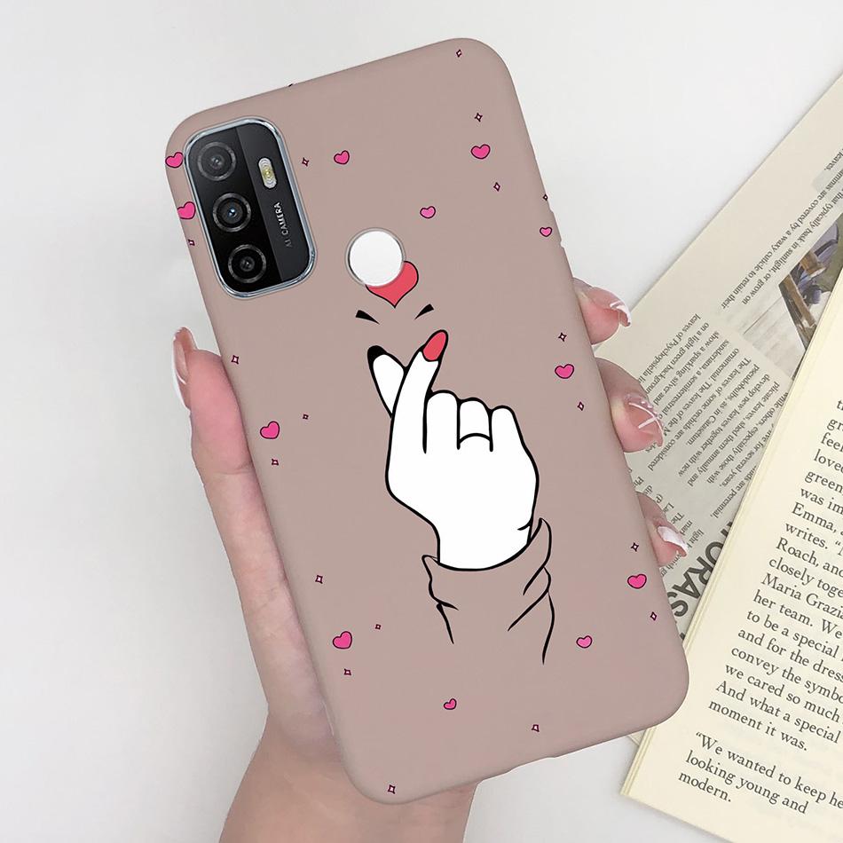 Чехол для OPPO A53S 2020 Мультяшный Coque Сердце Нарисованный Силиконовый Задняя Панель Телефона Для oppo a53s A 53s A53 s oppoa53 2020 Чехол-Ракушка