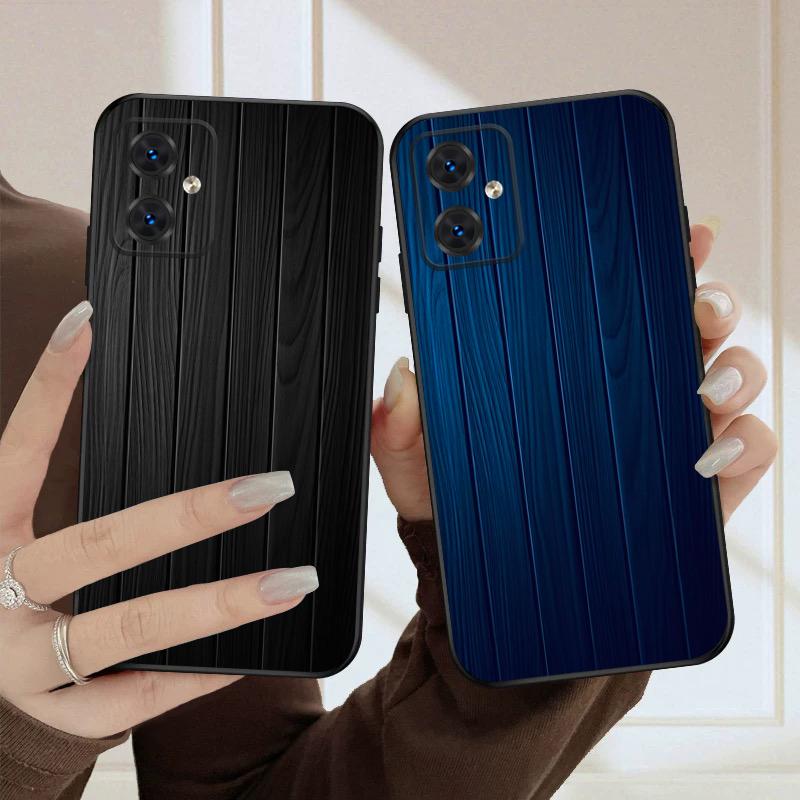 Синяя деревянная текстура Для Motorola Moto G04 14 15 24 34 35 54 55 75 84 85 Edge 40 50 Fusion 60 Fusion силиконовый мягкий чехол для телефона