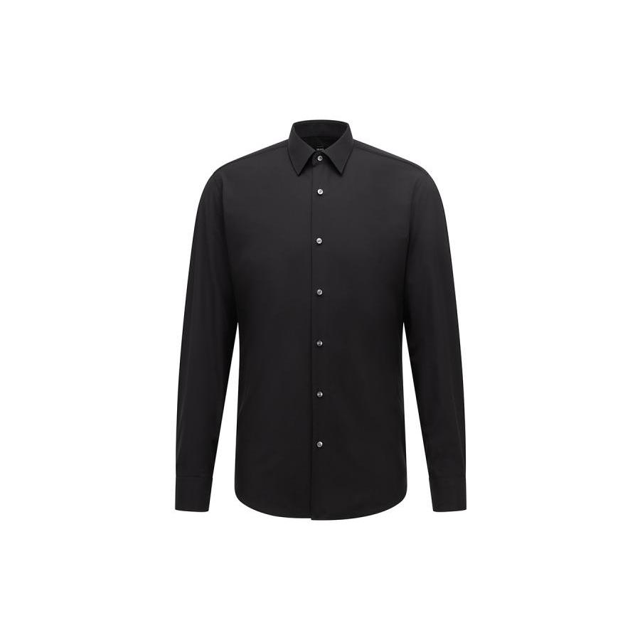 HUGO BOSS Shirts Men's Black Lapel Moderate Straight Fit 50413751-001