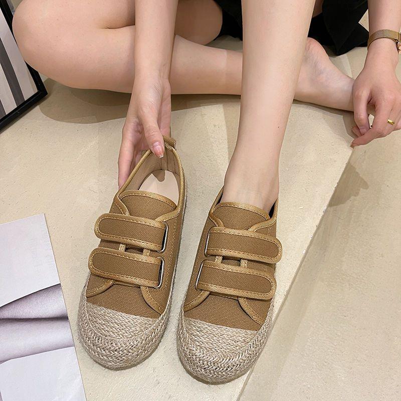 Женская обувь с круглым носком, женская парусиновая обувь, эспадрильи, повседневная, весенняя, легкая, стильная, новое поступление 2024 г.