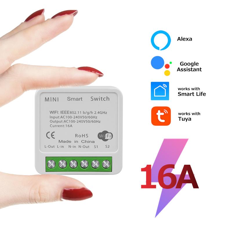 Модуль умного переключателя 16А 100-240В Tuya ZigBee WiFi Реле поддерживает 2-стороннее управление Автомат Голосовое управление Работает с Alexa Google Home