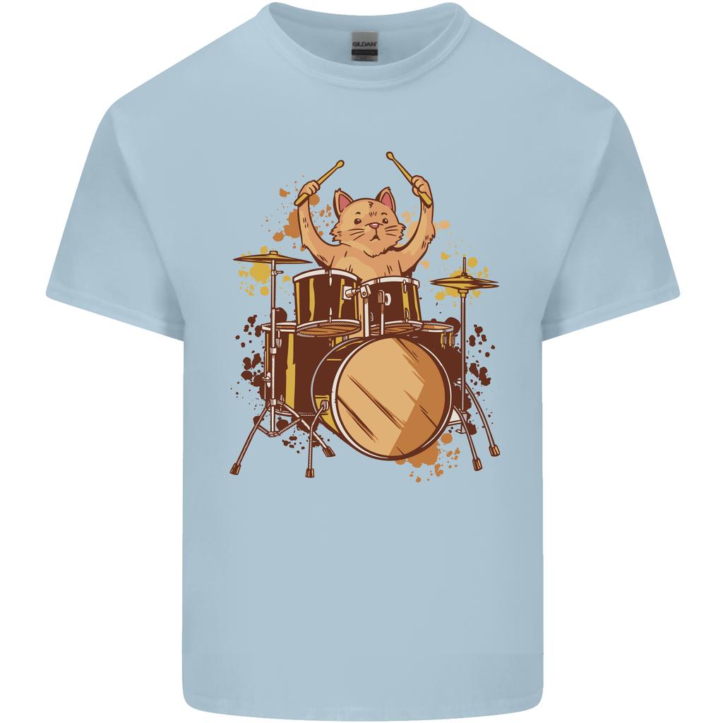 A Cat Drummer Drumming Unisexs Light Cotton TShirt