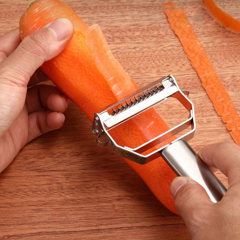 Кухонная овощечистка, терка для картофеля, нержавеющая сталь, строгальный станок для дыни, овощечистка с двойной головкой, домашняя овощечистка, фруктовая овощечистка, овощечистка для моркови