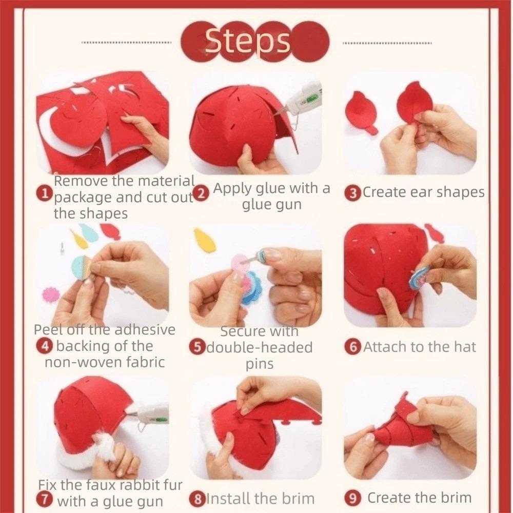 Plush Handmade Headwear Non Woven Headwear Props Gift Lion Dance Hat  Children's Crafts