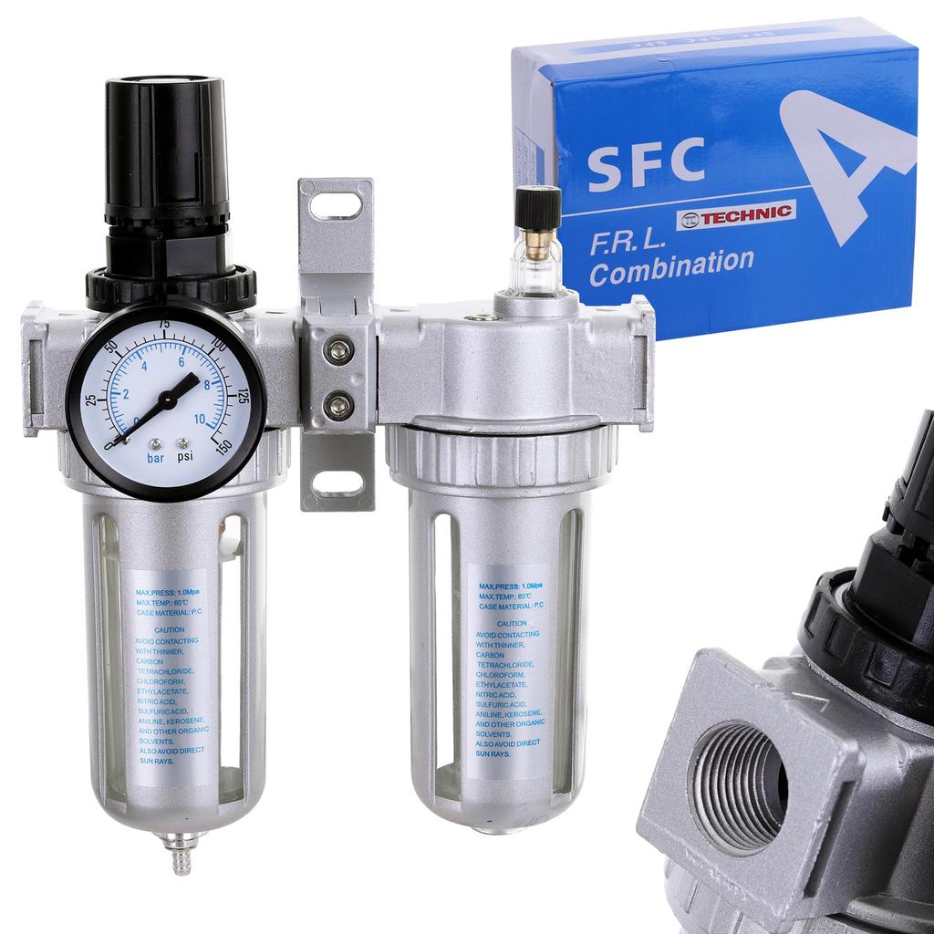 Reducer Filter Drainer Lubricator for Compressor 40um 1/2" Pneumatic