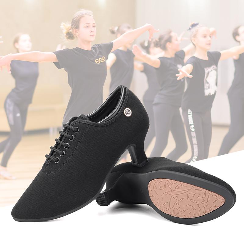 Женская стандартная обувь для бальных танцев, ткань Оксфорд, подошва для тренировок, современная танцевальная обувь для танцев