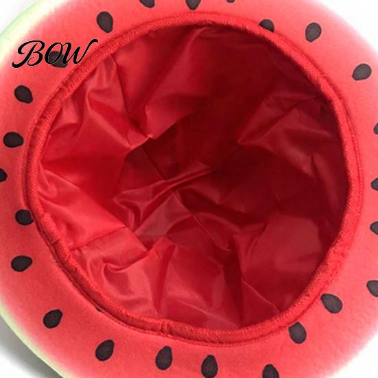 Playful Summer Beach Hat Watermelon Party Hat, Wide Brim Sun Visor for Costume Parties, Decorative Fruit Pattern Lightweight Elastic Unisex