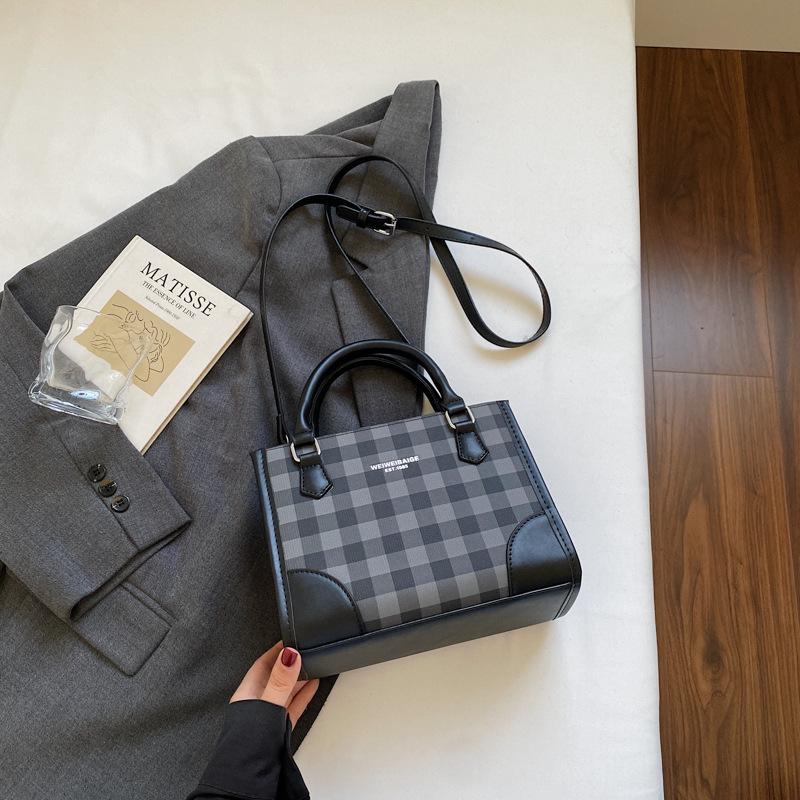 Популярная текстурированная клетчатая портативная сумка-мессенджер новая модная универсальная повседневная маленькая сумка