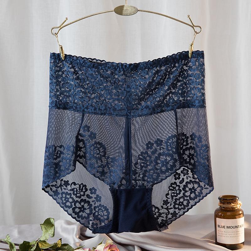 Women Lace High Waist Panties Sexy Mesh Girdle Waist Underwear Quality Plus Size Butt Lifter Knickers Tummy Slim Control Briefs