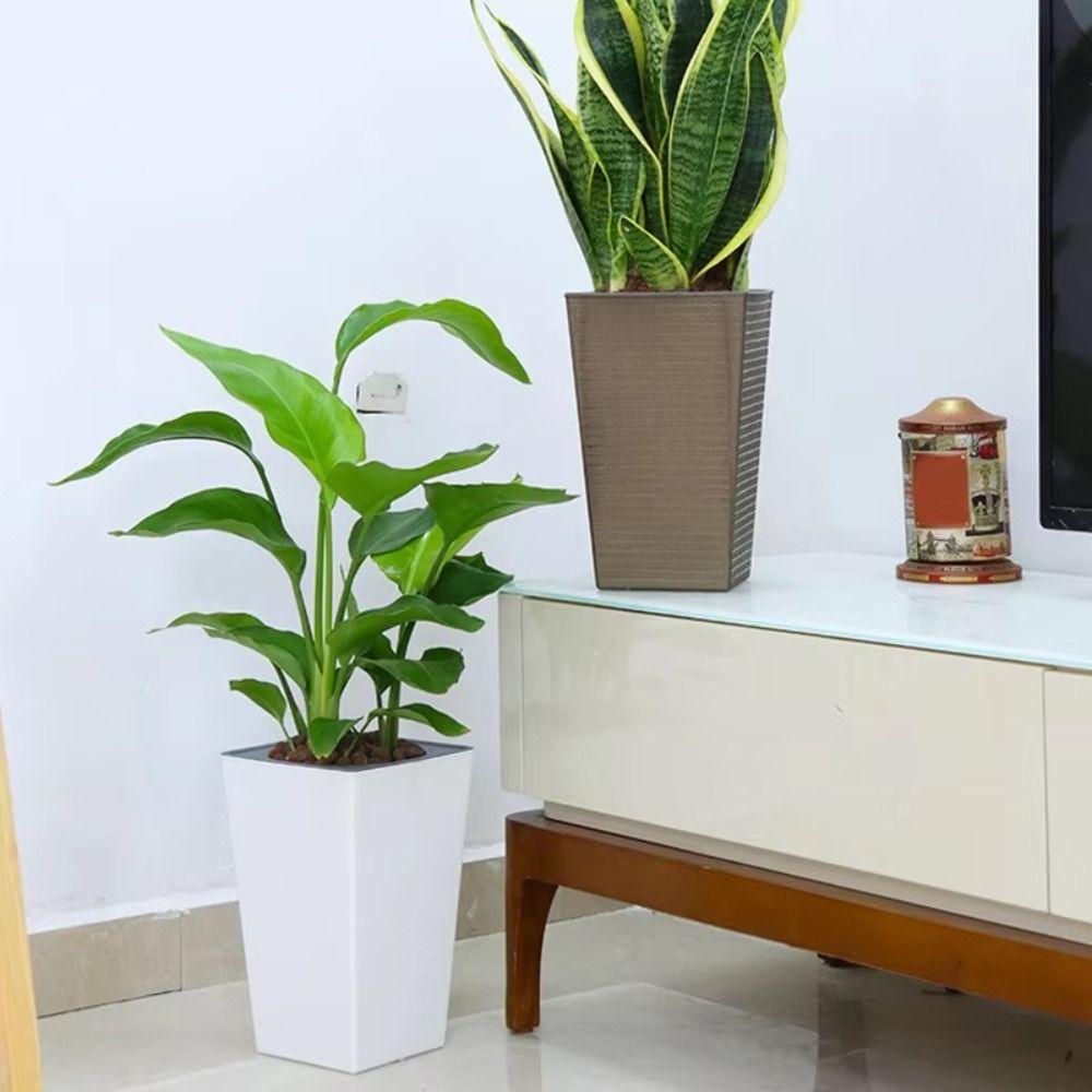 Square Shape Bonsai Flowerpot Brick Pattern Succulent Flower Pot Balcony Plant Pot Garden Supplies