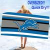 Detroit Lions Logo Print Beach Towel, Large Soft Quick Dry Towel for Beach Camping Swimming