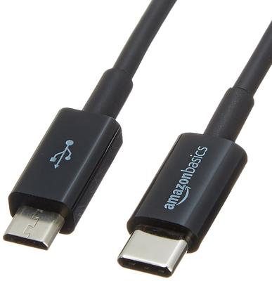 Базовый USB-кабель Amazon типа C, 0,9 м (Тип C — Micro 2.0 Тип B) черный