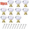 10Pcs/pack 30mm Clear Crystal Cabinet Knobs,Diamond Shape Dresser Pulls,Drawer Wardrobe Cupboard Handles,Furniture Door Hardware