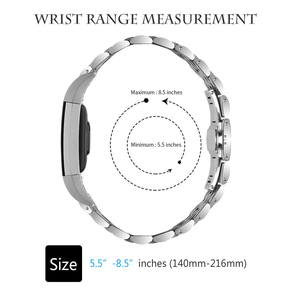 7 Beads Design Stainless Steel Replacement Watch Band Wrist Strap for Fitbit Charge 2
