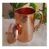 Pure Copper Water Jug with Lid, 2000 ML, Design, Traditional Ayurvedic Benefits, Durable & Stylish Serveware for Home, Kitchen, and Restaurants