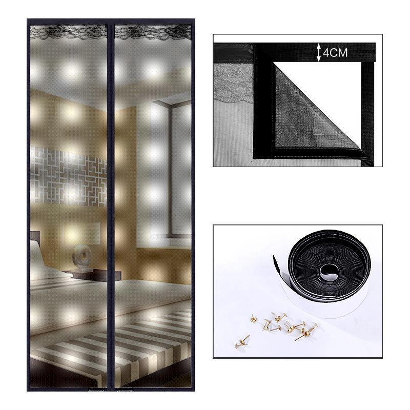 Магнитная москитная сетка без инструментов, летняя анти-жук, дверные шторы, сетка, автоматическое закрывание дверного экрана, волшебная сетка, кухонный экран