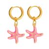 Lip Enamel Fish Earrings Starfish Hoop Earrings Personality Charms Ear Buckle  Party