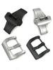 22mm 20mm stainless steel butterfly buckle folding clasp for Panerai silver black deployment button for rubber  watchband