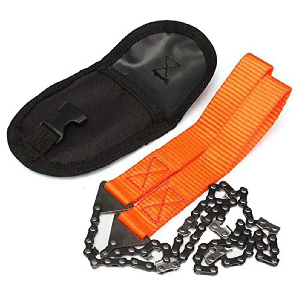 11/33 Tooth Pocket Chainsaw Rope Saw Hand Chain Saw for Tree Cutting Pocket Chain Camping Saws Outdoor Tools Camping Equipment