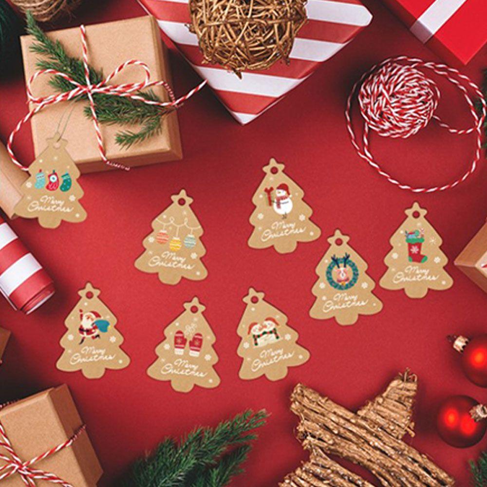 Wrapping Supplies DIY Elk Craft Label Christmas tree Shape Kraft paper Christmas Tags