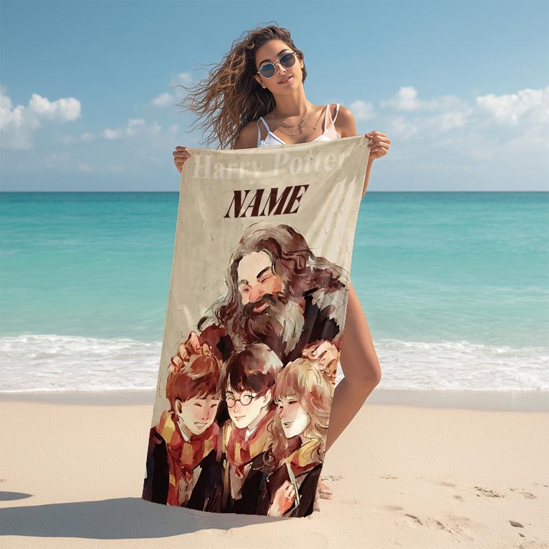 Personalized Golden Beach Towel Microfiber Beach Towel Thin Absorbent for Beach Swimming Yoga Bath Sports. 0910377