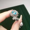 Имитация аквамарина, топаза, женское кольцо высокого класса, кольцо-сокровище цвета звезды и пера