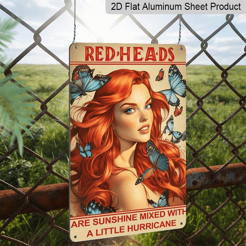 2D Flat Redheads Are Sunshine & Hurricane Wall Sign - Empowering Redhair-Themed Aluminum for, Office, or Decor - 8×12 Inch Redhead Pride Decoration
