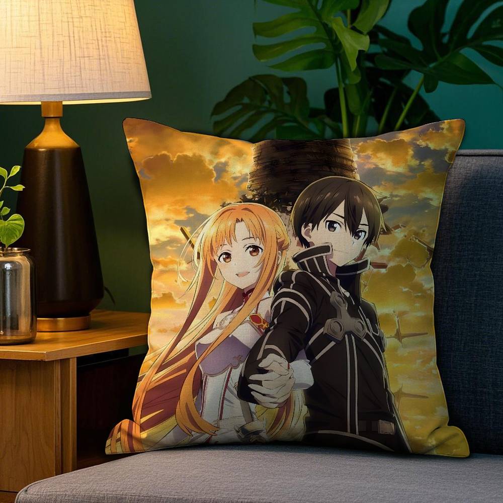 S-Искусство Меча Онлайн SAO Наволочка Диван Гостиная Спальня Двусторонняя Печать Квадратная Подушка Наволочка для Подушки для Сна