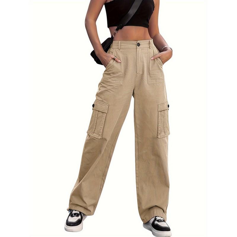 Womens Cargo Pants 2026 Loose Fit Straight Leg Casual Trousers