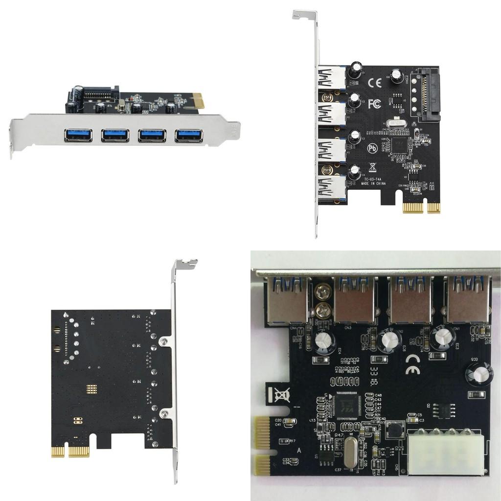 Карта расширения Pcie Usb30 с четырьмя портами для передачи данных на настольный компьютер