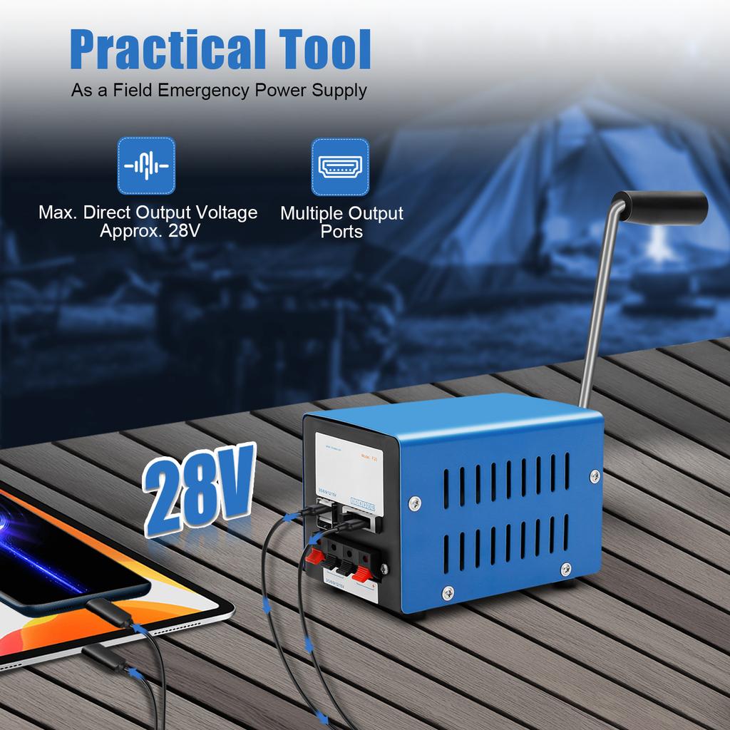 Ручной генератор 20 Вт Аварийное питание Портативное уличное зарядное устройство для телефона, ноутбука, радио, кемпинга, набор для выживания