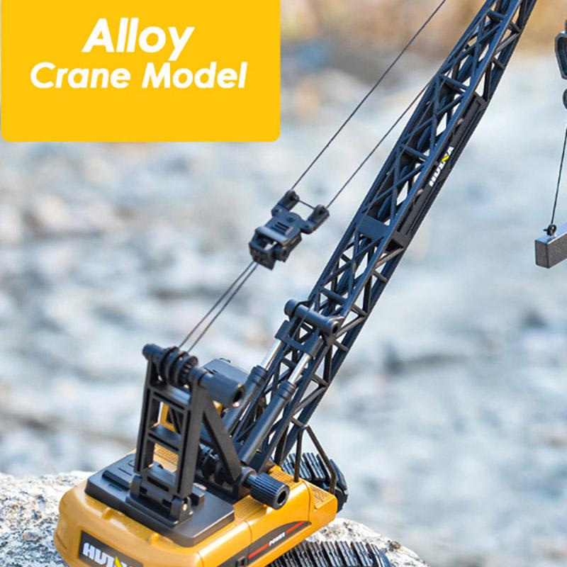 Huina 1/50 Crane Model Simulation Cars Trucks Alloy Tower Crane Model Engineering Vehicle Toys Truck Toy for Kids Birthday Gift