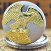 Vintage Eagle Quartz Pocket Watch Simulated Pendant Necklace Fob Chain for Women Men