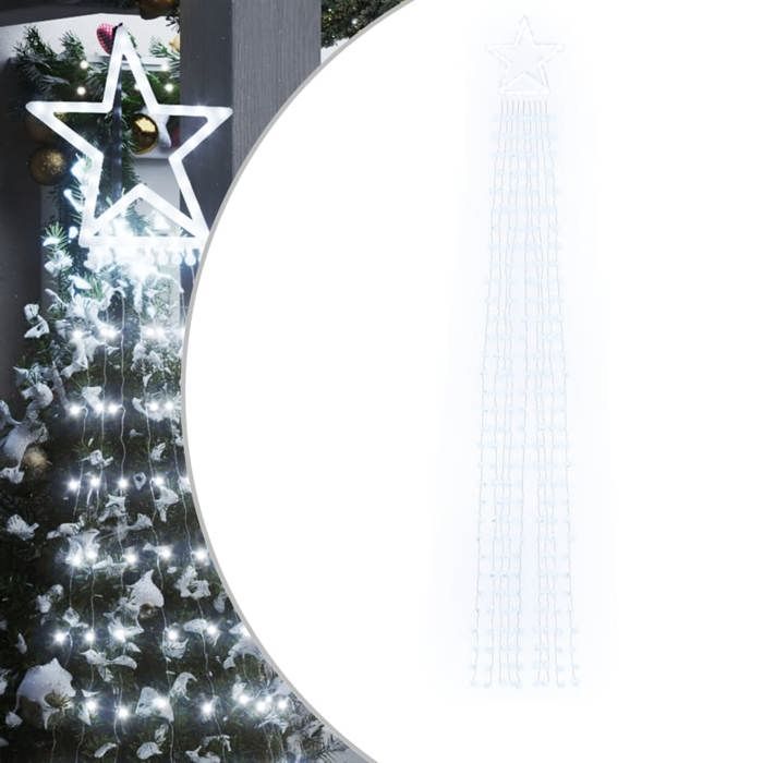 VidaXL Christmas Tree Garland 320 LED, Holiday Decoration, Indoor Outdoor Party Ornament, Modern, White 356924