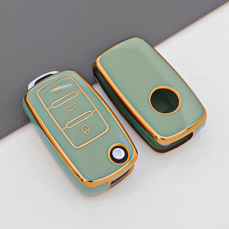 For VW Golf Polo Bora Beetle Tiguan for SKODA Fabia YIJS5 Superb for SEAT Leon Toledo Altea Ibiza TPU Remote Key Fob Case Cover