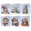 4/6/8/12pcs DIY Diamond Painting Greeting Card Set Diamond Art Handmade Cards for Xmas Birthdays Thanksgiving & Special Occasion