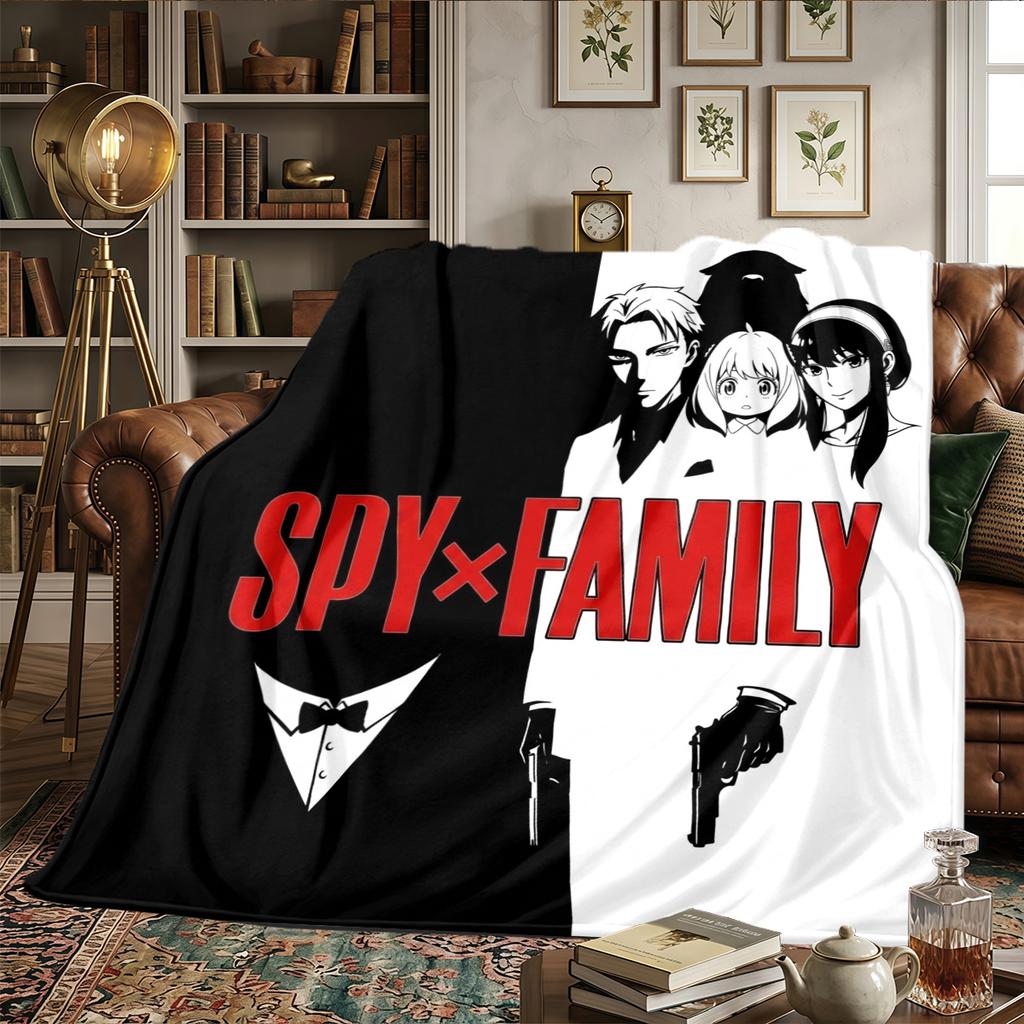SPYxFAMILY Warm Print Flannel Blanket Comfortable, For Bedrooms, Sofas, Beds, Chairs, Picnics, Travel -HE56