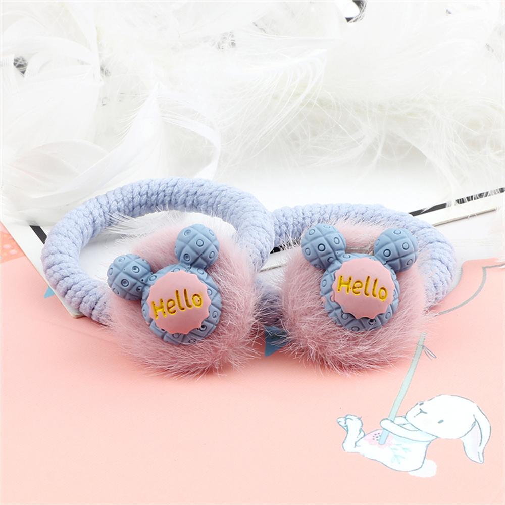 2 шт. Милые красочные резинки для волос для детей, девочек, пушистые фрукты, бантик, сердечко, зимние резинки для волос, эластичная повязка на голову, аксессуары для волос, подарок