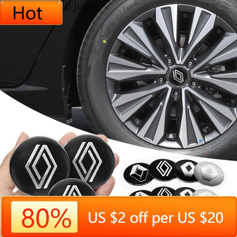 2026 Hot For Renault Interior Stickers 4Pcs 56/60/65mm Car Wheel Stickers Center Hub Cap Car Emblem Badge Decal For Renault Mega Y555