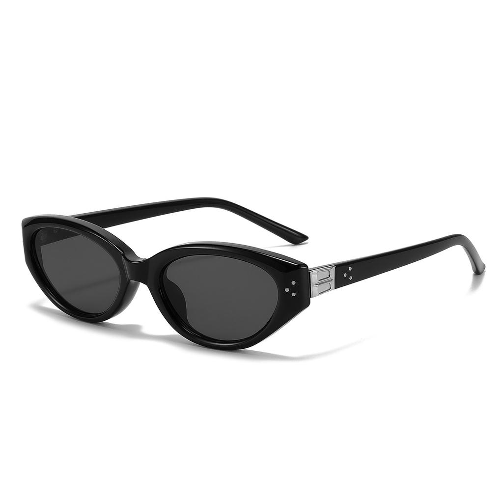 Star black frame sunglasses female GM oval small frame fashion retro cat eye sunglasses men UV protection