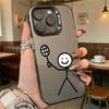 Чехол для телефона с рисунком человечка с ракеткой для Iphone 16 15 14 13 12 11 Pro Max Mini Ударопрочный Защитный Жесткий Чехол с Защитой от Царапин