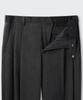 MUSINSA STANDARD Brushed Two-Tuck Wide Hidden Elastic Waist Slacks [Gunmetal]