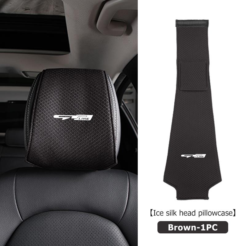 AANU1 Universal Car Seat Headrest Ice Silk Head Pillow Dustproof Cover For KIA gt gtline Xline ceed Forte RIO STINGER Seltos K3 K4