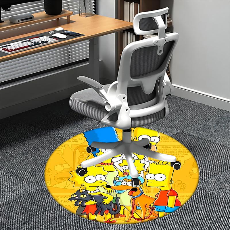 Simpsons Family, Chair mat Round Rug Office carpet, Non slip, Suitable for Living Rooms, Bedrooms,Decor1205780a